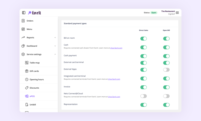 Payment types admin