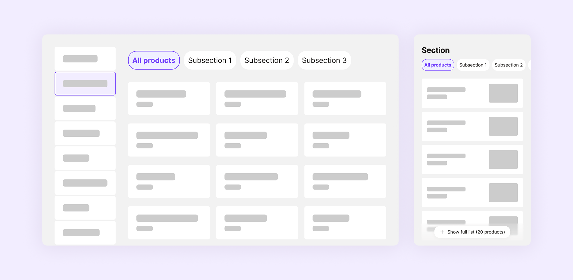 How to set up subsections in your menu