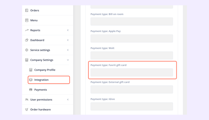 integration - account payment type